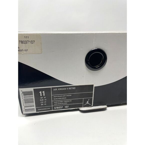 Nike Air Jordan 11 Concord Mens 11 Black Patent Leather Iconic Sneakers 2011 EUC - Picture 12 of 13